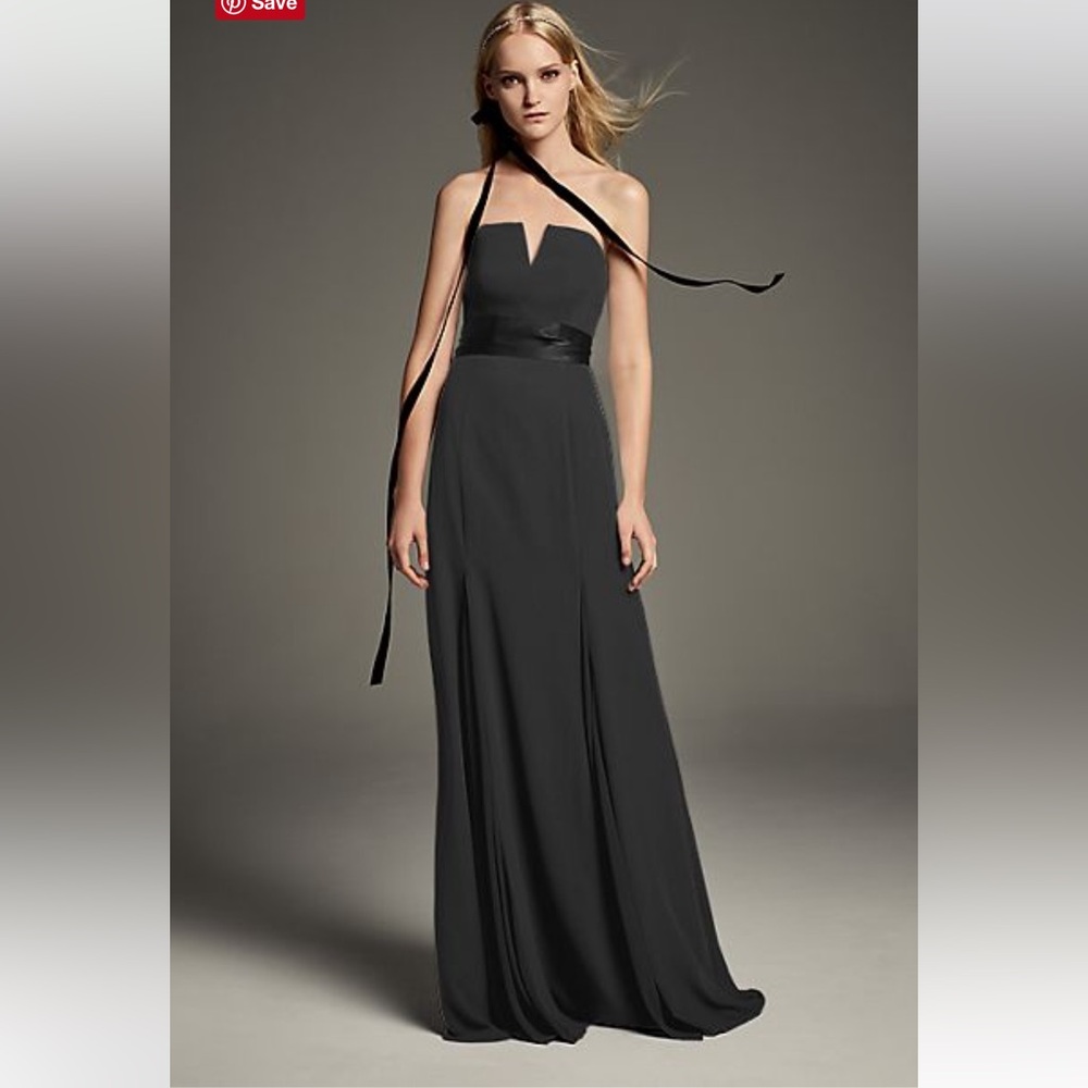 Vera wang white collection black bridesmaid dress